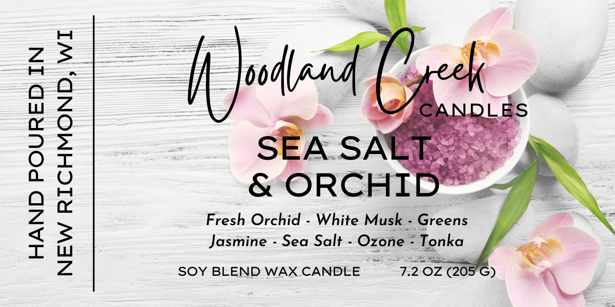 Sea Salt and Orchid Soy Blend Wax Candle