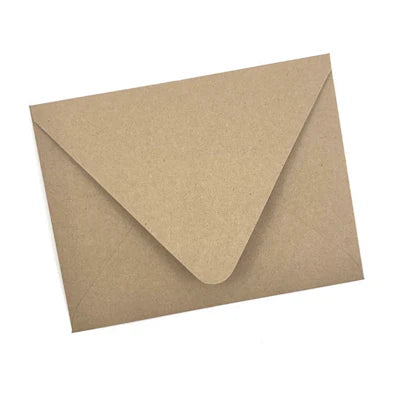 Brown envelope on a white background