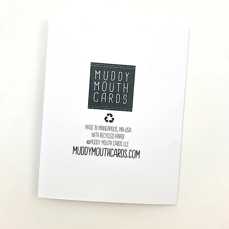Muddy Mouth Cards packaging with branding and recycling information on a white background