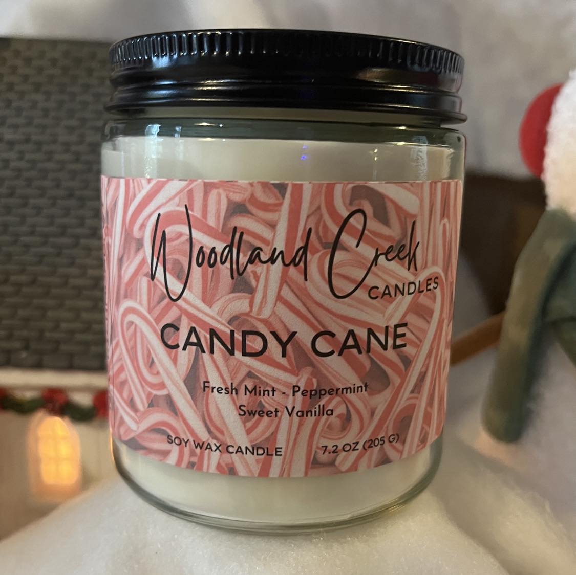 Candy Cane Soy Blend Wax Candle