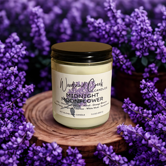 Midnight Moonflower Soy Blend Wax Candle