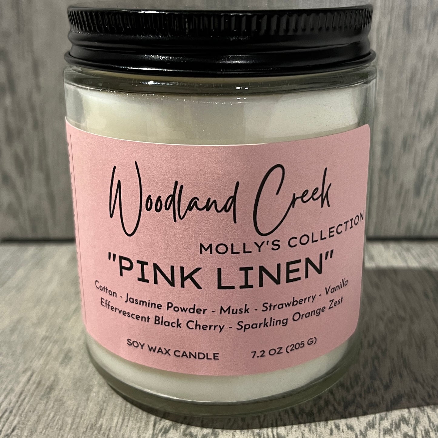 Pink Linen Soy Wax Candle
