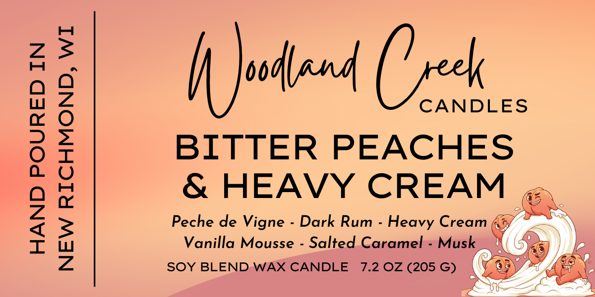 Bitter Peaches and Heavy Cream Soy Blend Wax Candle