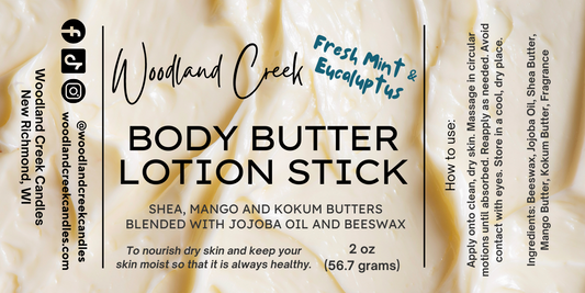 Fresh Mint and Eucalyptus Body Butter Lotion Stick