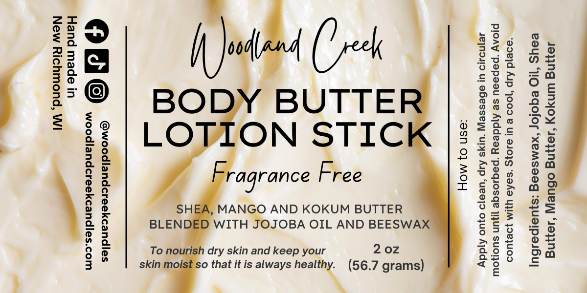 Fragrance Free Body Butter Lotion Stick