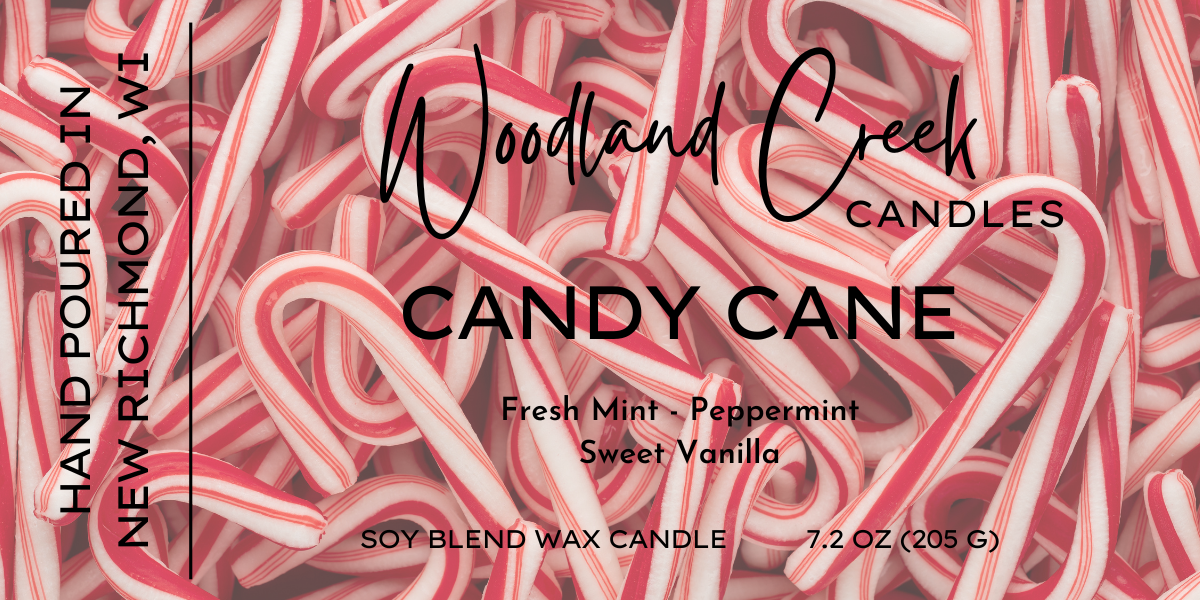 Candy Cane Soy Blend Wax Candle