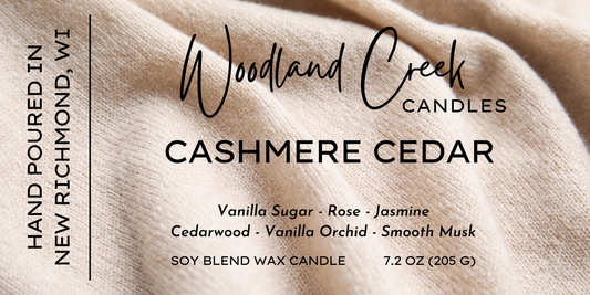 Cashmere Cedar Soy Blend Wax Candle