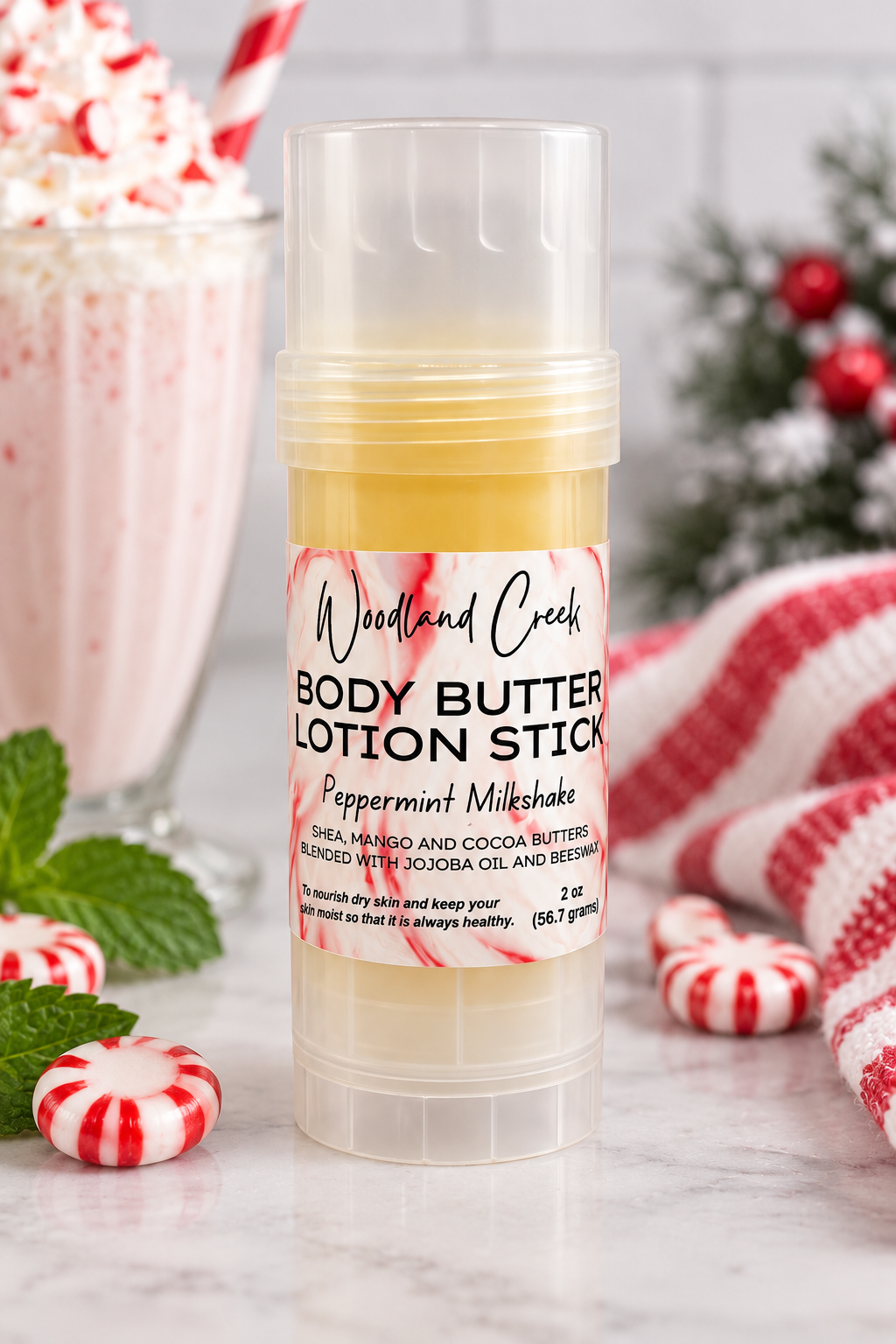 Peppermint Milkshake Body Butter Lotion Stick