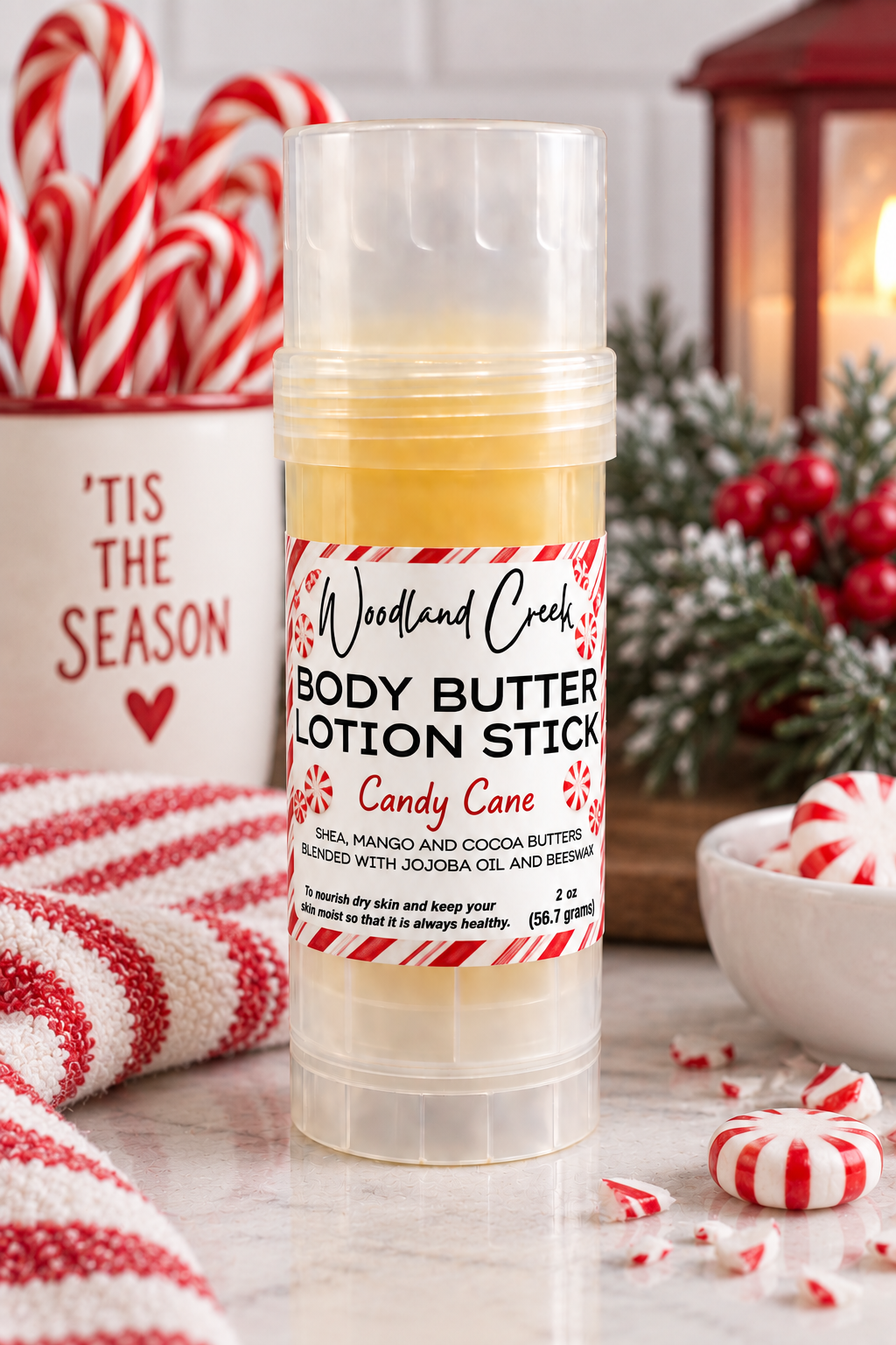 Candy Cane Body Butter Lotion Stick