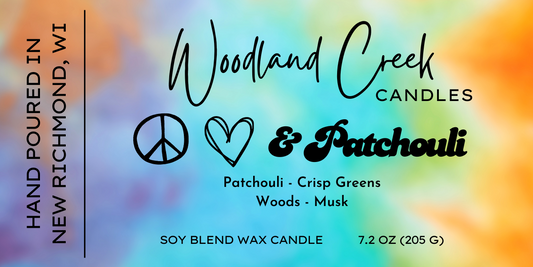 Peace Love and Patchouli Soy Blend Wax Candle