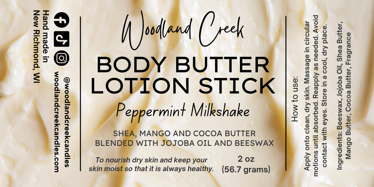 Peppermint Milkshake Body Butter Lotion Stick