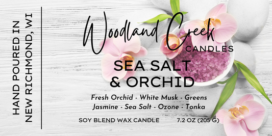 Sea Salt and Orchid Soy Blend Wax Candle