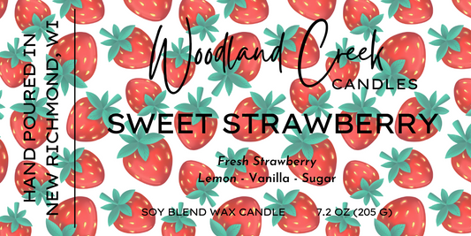 Sweet Strawberry Soy Blend Wax Candle