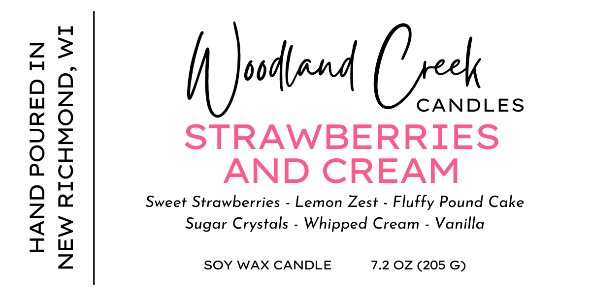 Strawberries and Cream Soy Blend Wax Candle