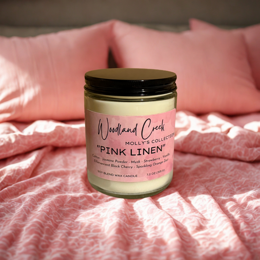 Pink Linen Soy Blend Wax Candle