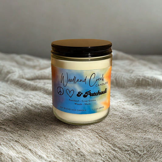 Peace Love and Patchouli Soy Blend Wax Candle